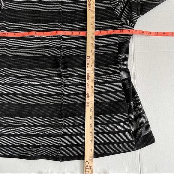 Chico’s 2 Knit Jacket Snap Buttons Black Dark Academia Chic Sophisticated Size L - Picture 12 of 15